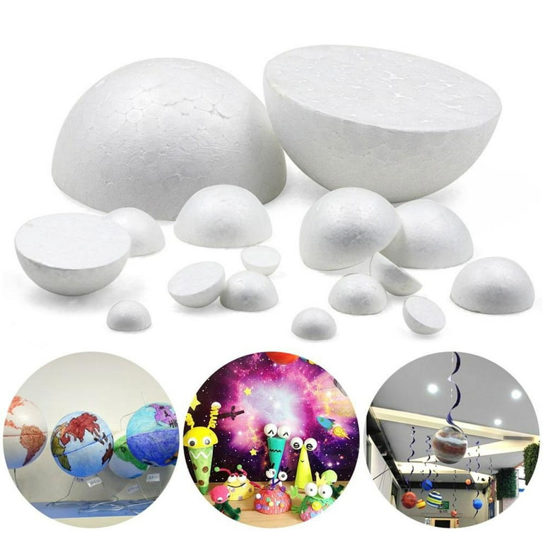 MT Products 4 Round White Polystyrene Foam Balls for Crafts - Pack of 8