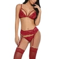 thumbnail image 1 of Gibobby Sujetador De Encaje Para Mujer Lencería Sexy para Mujer Vestido De Dormir Profundo Empalme De Encaje Ahueca hacia Fuera Mini Lenceria Body Mujer(Rojo, G), 1 of 5