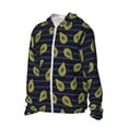 thumbnail image 3 of Goofa Avocado Printed Women's UPF 50+ Sun Protection Hoodie Jacket Lightweight Long Sleeve Sun Shirt for Women with Pocket Hiking Outdoor-X-Large, 3 of 9