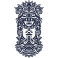 thumbnail image 1 of Intricate Ancient Mayan Tribal Chief Art Cartoon Vinyl Sticker (4" Tall), 1 of 3
