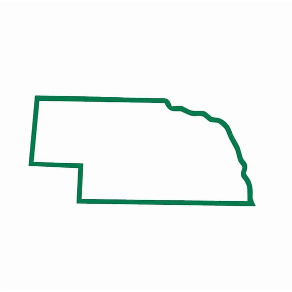 State Map Outline Nebraska Vinyl Decal Sticker UV & Waterproof Bumper Window Laptop Automotive Water Bottle Gift accessories – GREEN 5"
