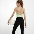 thumbnail image 5 of Women's V-Neck Cropped Tank Top with Spaghetti Straps and Built-In Bra for Yoga and Everyday Comfort - Medium, Green, 5 of 7