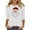 #148-White, variant on Craaazy Christmas Shirts for Women Round Neck 3/4 Sleeve Santa Prints Blouses Gifts