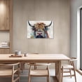 thumbnail image 2 of ZHONGYUTONG Highland Cattle Canvas Wall Art Abstract Animal Pictures Wall Decor Colorful Cow Painting Print Rustic Farmhouse Decor Framed (28.00" x 42.00"), 2 of 5
