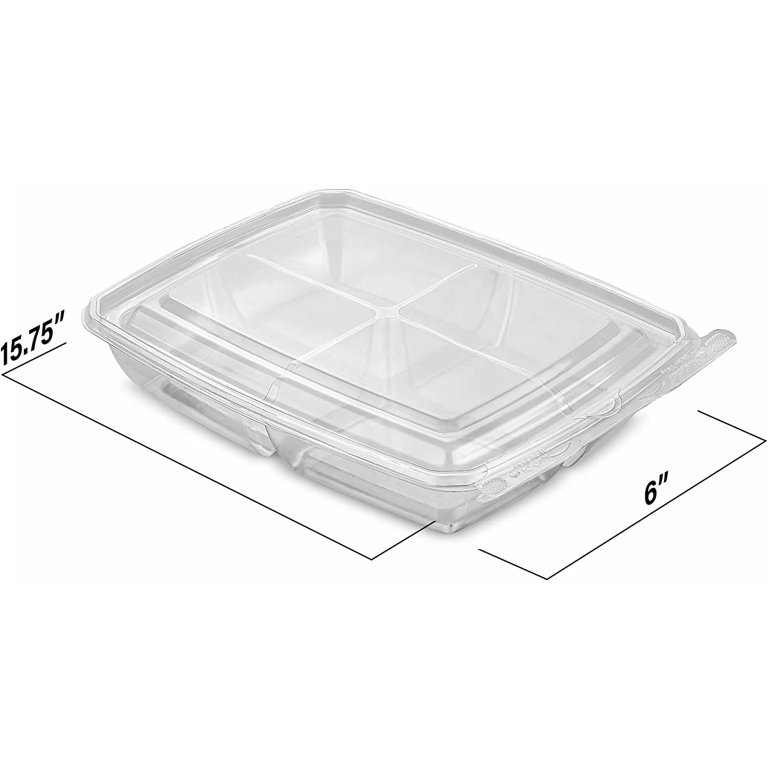 Prep & Savour Davit 6 x 7 Clear Plastic 4 Compartment Bento