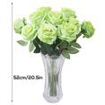 thumbnail image 2 of Simulación de flor de rosa artificial decoración floral oficina en casa tela de boda flor falsa, verde 10 Piezas tholdsy HA8916-02B, 2 of 6