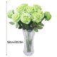 thumbnail image 2 of Simulación de flor de rosa artificial decoración floral oficina en casa tela de boda flor falsa, verde 10 Piezas kenally HA8916-02B, 2 of 6