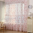 thumbnail image 2 of Kuymtek Cortinas Transparentes Gasa Con Floral para Ventana Puerta Cortina (rojo), 2 of 9