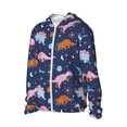 thumbnail image 2 of Pofeuu Dinosaur Print Sun Protection Outdoor Lightweight Full Zip UV Cooling Hoodie Long Sleeve Summer Clothing for Outdoor Hiking-Medium, 2 of 5