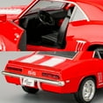 thumbnail image 4 of 1:36 scale red retro Camaro die-cast model - zinc alloy rebound toy car with classic striped design that can open the door, the perfect gift for boys and girls, 4 of 5