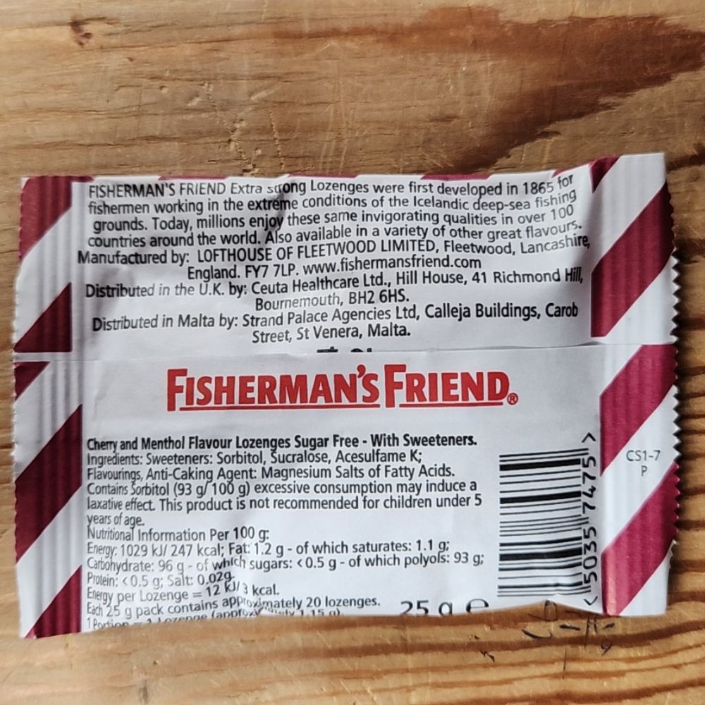 Fisherman's Friend Cherry Sugar Free Lozenges 25g (Pack of 6)