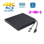 USB External 4K Blu-ray BD Burner Portable Optical Drive Compatible With Desktop
