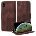 thumbnail image 2 of ELEHOLD For iPhone XS/X Leather Wallet Phone Case, Embossed Diamond Folio Flip Cover, Card Holder Cash Slot, Stand Support, Wrist Strap Lanyard -Coffee, 2 of 10