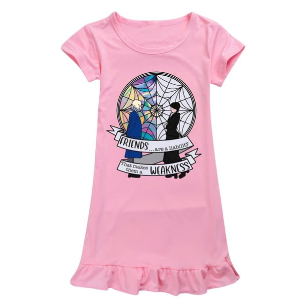 Nuevo vestido de algodón para niñas, ropa de verano para niños, conjunto completo, vestido informal con estampado de dibujos animados zhangyuxiang LED