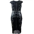 thumbnail image 6 of Great Gatsby Ombre Metal Chain Halter Black 1920s Fringe Flapper Charleston Dress Robe Sexy Party Bodycon Club Dress Vestido, 6 of 9