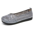 thumbnail image 5 of uvwlwu Flat Shoes for Women Breathable Crochet Lace Ballet Flat Floral Casual Round Toe Loafers Shoes, 5 of 5