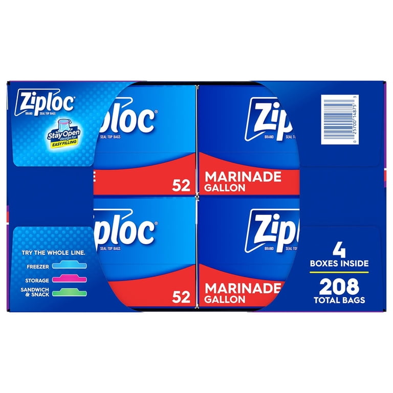 Ziploc, Storage Gallon Bags, 208 ct, Easy Open Tabs - Walmart.com