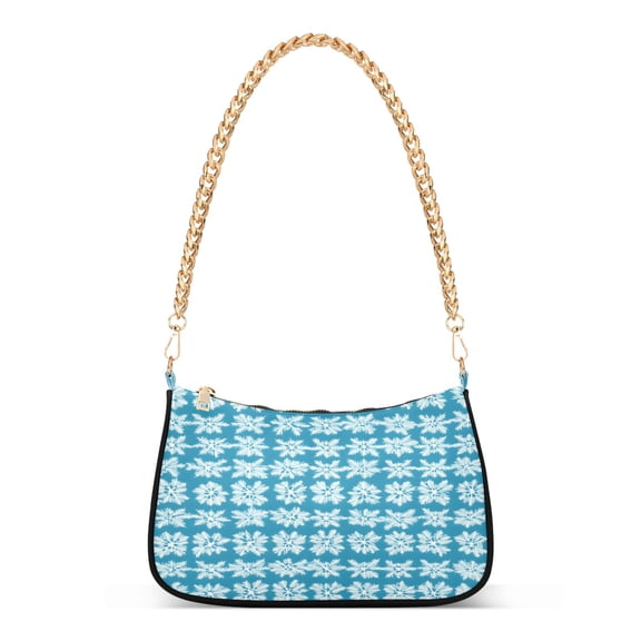 Ryvnso Snowflake Womens Chain Shoulder Bag Tote Handbags Clutch Hobo Purse with Zipper for Travel