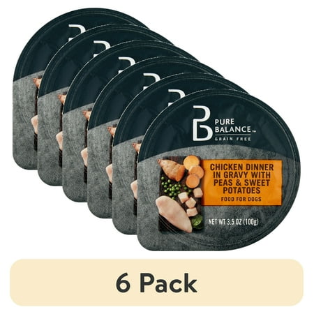 (6 pack) Pure Balance Chicken and Gravy Wet Dog Food, Grain-Free, 3.5 oz Cup