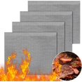 thumbnail image 1 of Set of 4 Pieces Barbecue Grill, Barbecue Net Reusable and Cuttable Cooking Mat Non-Stick Grill for Yogurt Makers Barbecue Oven Cooking - 40x33cm, 1 of 5