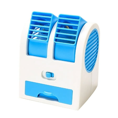 

Moocorvic Clearance Portable Battery Powered/USB Air Conditioner Fan Dual Bladeless Safe Mini Fan