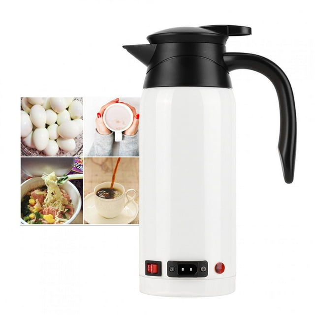 Car Electric Kettle, Portable Electric Kettle Car Electric Kettle Stainless Steel Car Kettle Boiler Lighter Heating Kettle 800ml Portable Water Heater For Tea Coffee