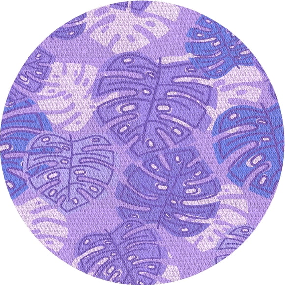 Ahgly Company Indoor Round Patterned Aztech Purple Area Rugs, 7' Round