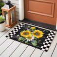 thumbnail image 4 of 2x3 Ft Entryway Area Rug, Yellow White Sunflower Kitchen Rug Runner Washable Floor Mat, Leaves Oil Painting Retro Non Slip Indoor Door Mat Throw Carpet for Bathroom Living Room Bedroom, 4 of 8