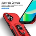 thumbnail image 6 of Dteck Case for iPhone 16 Plus,Shockproof Rubber Military Grade Drop Protection Dual Layer Case Ring Holder Kickstand Cover for iPhone 16 Plus,Red+Black, 6 of 9
