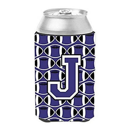 

Letter J Football Purple & White Can or Bottle Hugger