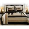 Better Homes&gardens Ht Wave Box Quilt Blk/tan F/q