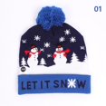 thumbnail image 1 of Christmas Hats Santa Elk Knitted Beanie Hat With LED Light Up Gift For Kids, 1 of 6