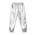thumbnail image 6 of Miaeowve Kids Boys Girls Hip Hop Jazz Dance Costumes Shiny Metallic Bomber Jacket with Sweatpants Silver 12, 6 of 7