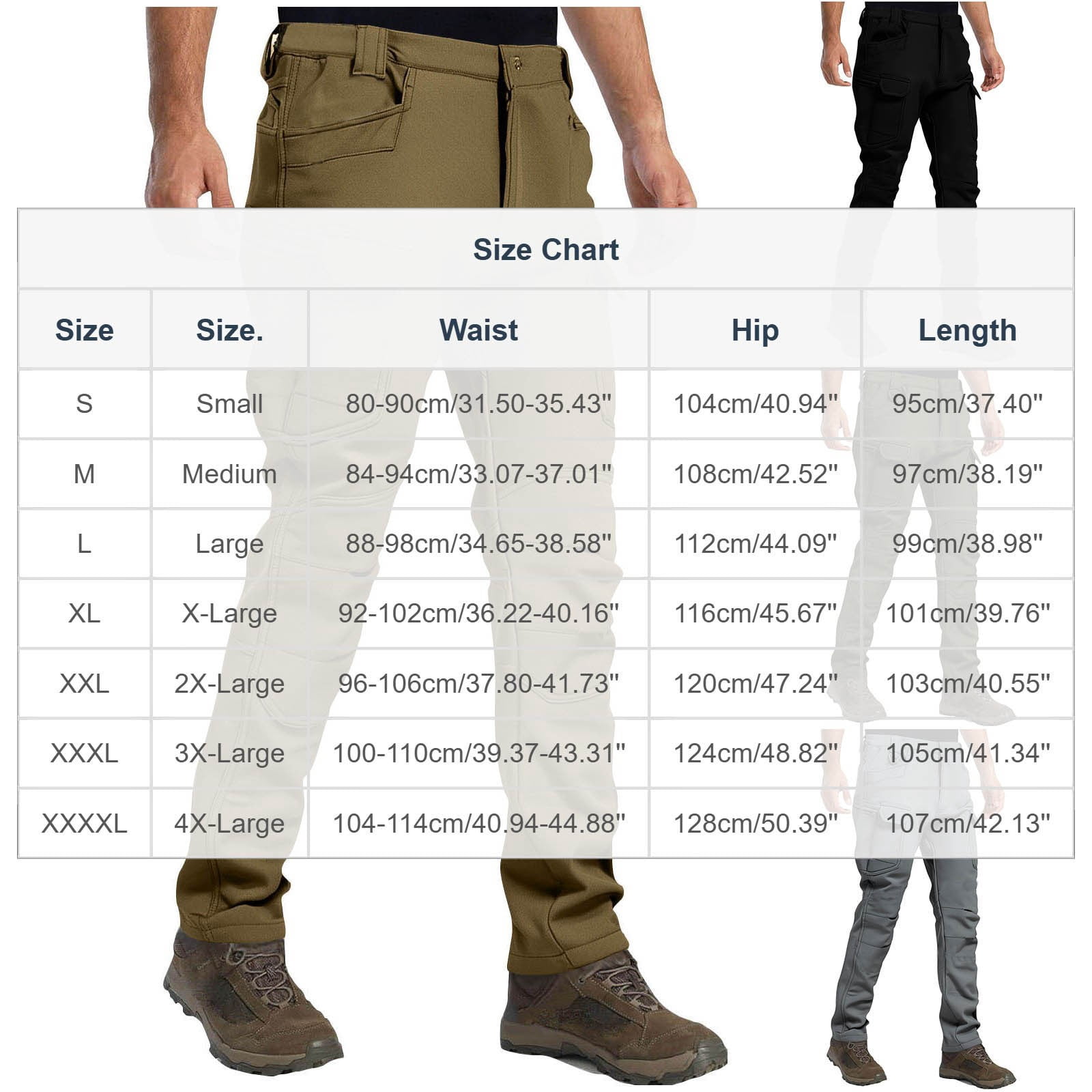 Pantalon Cargo Homme Polaire épais Camouflage - Taille élastique - Neuf Avec étiquettes