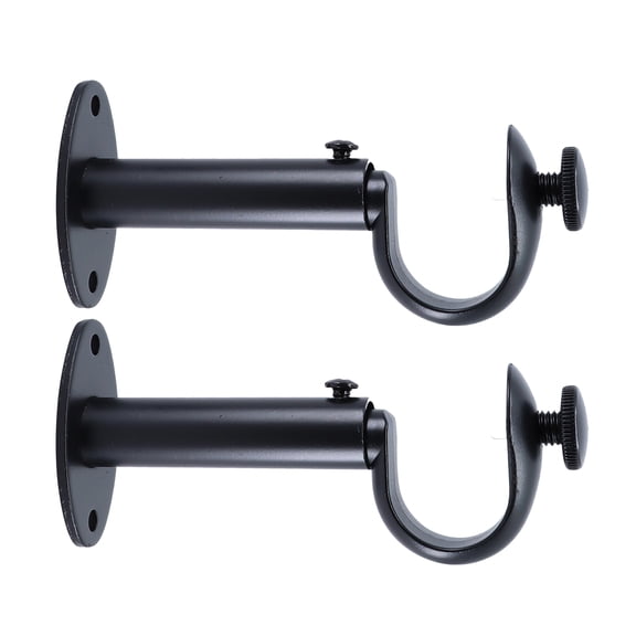 MERIVILLE Set of 2 Black Zinc Curtain Drapery Rod Bracket for 1" Rod, Adjustable