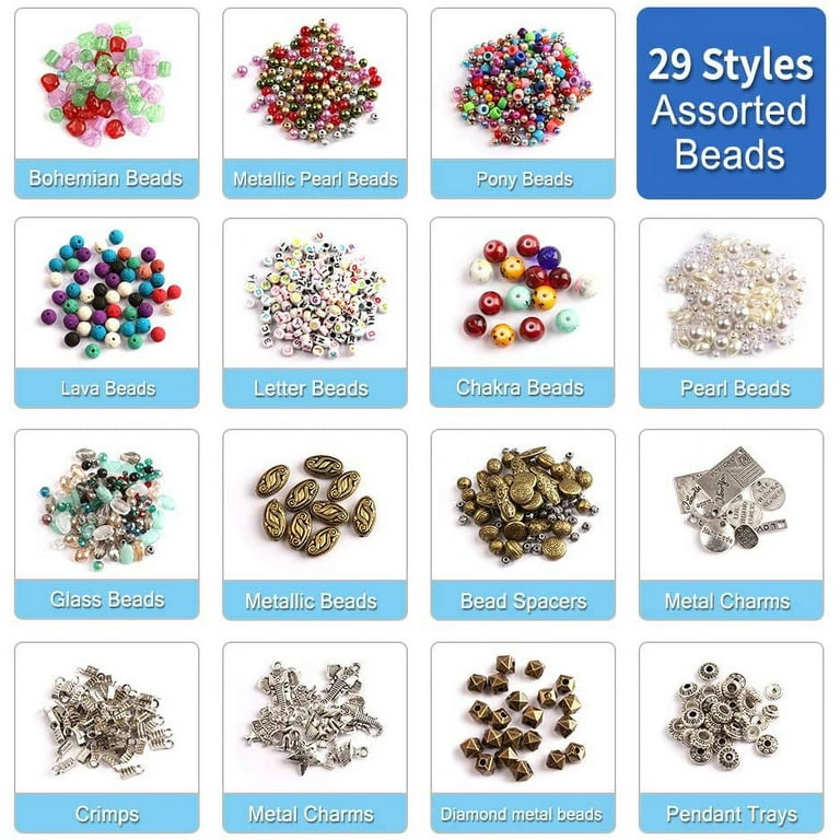 4 Layer Jewelry Making Supplies Kit with Jewelry Making Tools, Jewelry  Charms and Wire, Findings and Assorted Beads for DIY Bracelet, Necklace