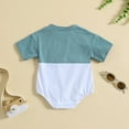 thumbnail image 5 of Otqutp Spring Clothing for Toddler Boys Girls Short Sleeve Patchwork Colour Romper Bodysuits With Pockets 0 to 24 Months, 5 of 5