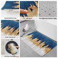 thumbnail image 6 of Blue Gold Bath Mat 3 Piece Bathroom Rug Set, Modern Street Art Splatter Foil Painting Non Slip Bath Rug Contour Mat and Toilet Lid Cover, Absorbent Shower Mats Soft Bath Rugs and Mats Sets, 6 of 8
