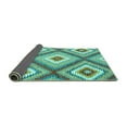 thumbnail image 2 of Ahgly Company Indoor Round Southwestern Turquoise Blue Country Area Rugs, 5' Round, 2 of 4