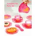 thumbnail image 4 of 33PCS Mint Pink Pretend Play Tea Party Set for Kids Plastic Mini Kitchen Food & Dessert Toys, BPA-Free Playset Accessories with Teapot, Cups, Plates, Macarons Role Play Gift for Girls & Boys Ages 3+, 4 of 7