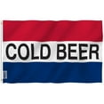 thumbnail image 3 of (2 pack) Anley Fly Breeze 3x5 Foot Cold Beer Flag - Advertising Beer Flags Polyester with Brass Grommets, 3 of 8
