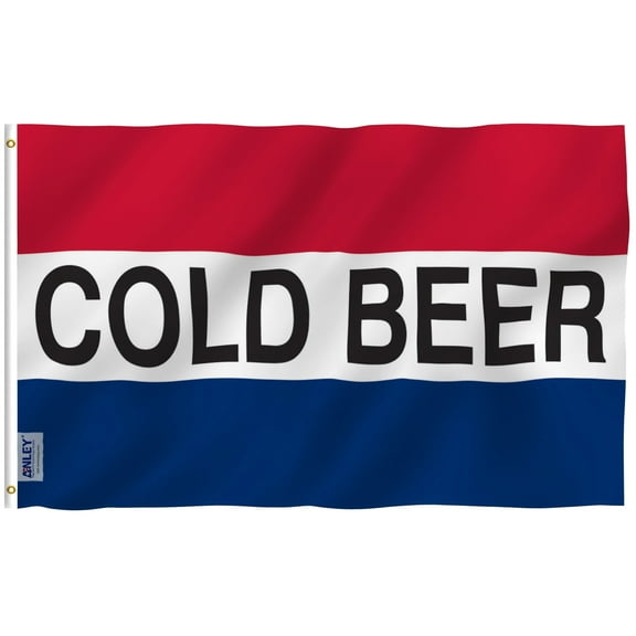 Anley Fly Breeze 3x5 Foot Cold Beer Flag - Advertising Beer Flags Polyester with Brass Grommets