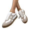 thumbnail image 2 of UDAUDU Women's Retro Gum Sole Fashion Sneakers Lace Up Slip On Detail Casual Retro Walking Shoes 2026 Trendy Casual Tennis-Anti Slip Trainers Gray 7 Wide, 2 of 5