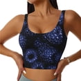 thumbnail image 2 of Lsque Blue-Purple Raspberries Printed Women'S Sports Bra, Compression, Moisture Wicking, High-Impact Sports Bra For Women,Supportive sports bra-XX-Large, 2 of 9