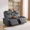 Dark Grey, variant on 74" Manual Loveseat Recliner Sofa, Wall Hugger Reclining Couch with Console, Side & Drawer Storage, Cup Holders, Faux Leather Home Theater Seating for Living Room, Gaming Room & RV, Dark Grey