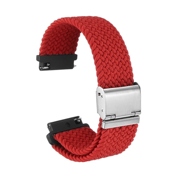 Uxcell 20mm Nylon Braided Watch Bands with Stainless Steel Buckle, Red