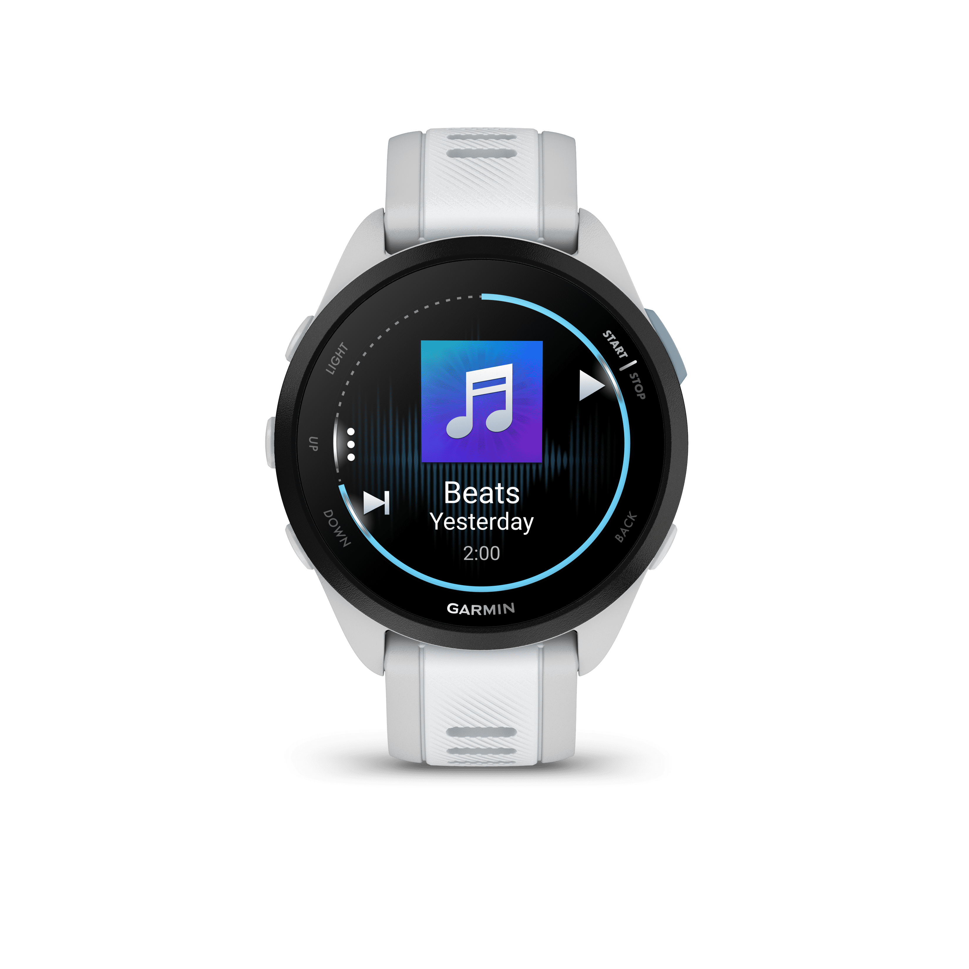 Garmin Forerunner 165 Music GPS Running Smartwatch, Mist Gray and Whitestone Bundle