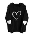 thumbnail image 2 of Antqov Hoodies for Women, Valentine's Day Heart Printed Pullover Drawstring Sweatshirts with Pocket, Outdoor Walks Comfortable Lightweight Hoddie, 2 of 4