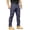 Dark Blue, variant on Mens Cargo Pants, Elastic Waist Button Closure 8 Pockets Breathable, Outdoor Work Trousers,Black S