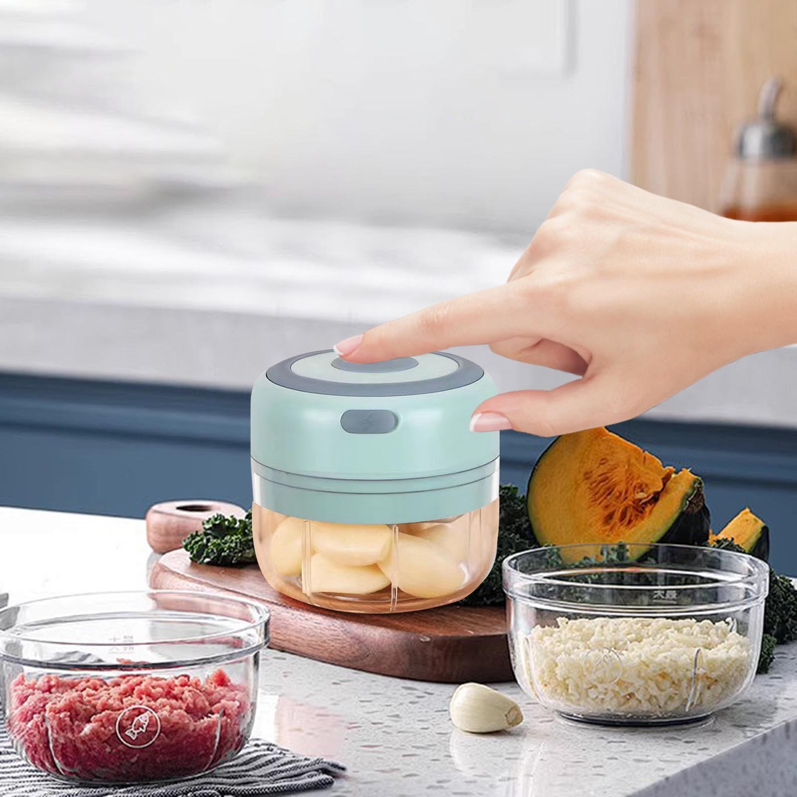 Guoxxzi Vegetable Chopper, Electric Garlic Chopper, Rechargeable Mini Chopper, Powerful Small Food Processor, Blender to Vegetable, Wireless Food Chopper for Ginger, Chili, Fruit, Meat, etc